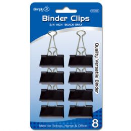 96 Pieces Binder Clip Black 1.75"/8 Count - Clips and Fasteners