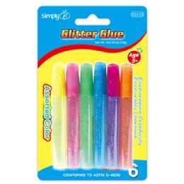 96 Wholesale 6 Piece Glitter Glue
