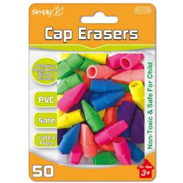96 Wholesale Fifty Count Cap Eraser