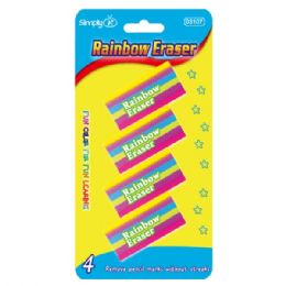 144 Wholesale Four Piece Rainbow Eraser