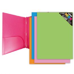96 Pieces 2-Pockets Poly Folders W/3 Prongs - Folders and Report Covers