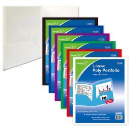 96 Pieces Two Pockets Poly Folder With View Cover - Folders and Report Covers
