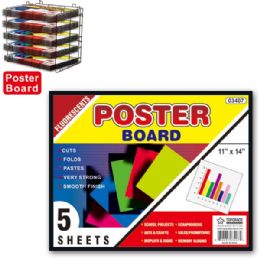 96 Wholesale Poster Board Neon 11x14"/5 Count