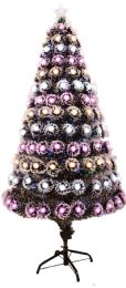 2 of 4 Foot Optical Fiber Tree PrE-Lit Led ul