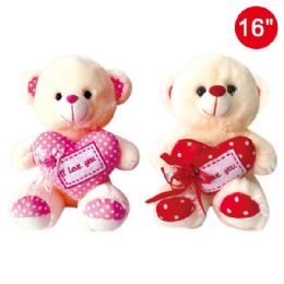 12 Pieces 16" Bear With Heart - Valentines