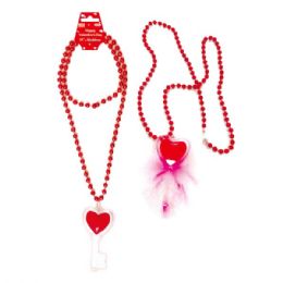 96 Pieces Necklace With Flash Key - Valentine Decorations