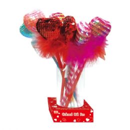 96 Units of Valentines Day Heart Ball Pen With Rose - Valentine Gift Bag's