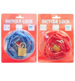 48 Pieces Bicycle Lock Chain W. Brass Lock - Biking