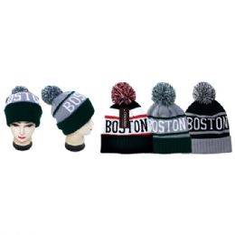 48 Pieces Knit Hat Boston - Fashion Winter Hats