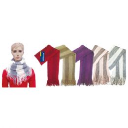 48 Wholesale Knit Infinity Scarf Assorted Colors Stripe