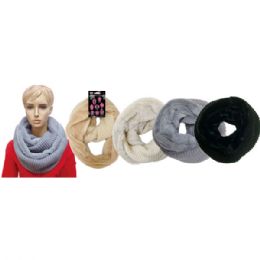 12 Wholesale Lady's Infinity Scarf In Assorted Colors
