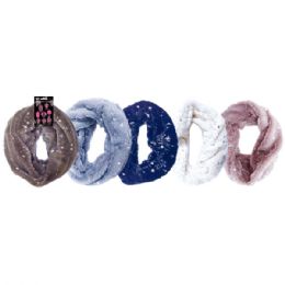 24 Wholesale Lady's Infinity Scarf In Assorted Colors