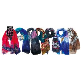 48 Pieces Women's Fashion Light Weight Scarf Assorted Prints - Winter Scarves