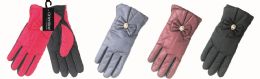 48 Wholesale Lady's Gloves With Bow