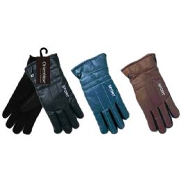 48 Wholesale Men's Gloves Man Made Leather