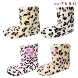 48 Wholesale Lady's's Fuzzy Boots Size 7/8-9/11