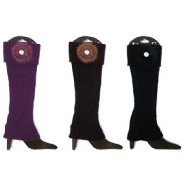 48 Pairs Leg Warmers Assorted Colors With Flower - Womens Leg Warmers