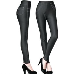 12 Wholesale Jeans Leggings L/xl Lined W/fleece Black &navy