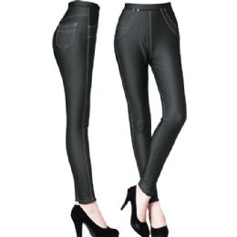12 Wholesale Jeans Leggings Small Medium Lined With Fleece Black And Navy