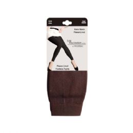 48 Wholesale Women's Fleece Lined Leggings In Coffee