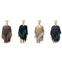 12 Bulk Lady's Woolen Cloak Assorted Colors