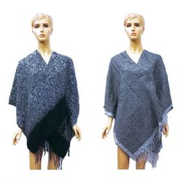 12 Wholesale Lady's Woolen Cloak Assorted Colors