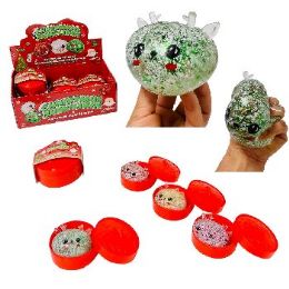 24 Pieces 3" Sugar Gel Squeeze Dumpling with Steamer Glitter Reindeer - Slime & Squishees
