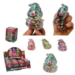 24 Pieces 3" Sugar Gel Squeeze Squishy Glitter Snowman - Slime & Squishees