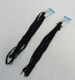 72 Wholesale 54" Flat Shoe Laces [black]