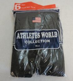 144 of Mens Cotton Black Tube Socks 10-15