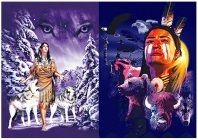 50 Wholesale 3d Picture 9702--American Indian With Wolves/bear/bison