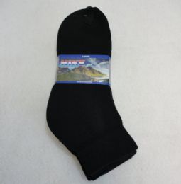 60 Wholesale 3 Pair Black Ankle Socks 10-13 [hike]