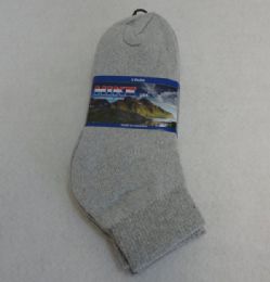 60 Wholesale 3pr Gray Ankle Socks 9-11 [hike]