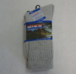 24 Wholesale Gray Crew Socks 9-11 [hike]