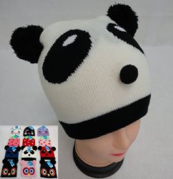 48 Pieces Kid's Animal Knit Hats Cat/strawberry/panda/owl - Junior / Kids Winter Hats