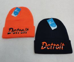 48 Pieces Knitted Toboggan [wavy Detroit] - Winter Beanie Hats