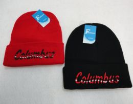 48 Pieces Knitted Toboggan Wavy Columbus - Winter Beanie Hats