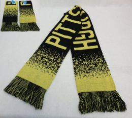 48 Pieces Pittsburgh Knitted Scarf With Fringe - Winter Beanie Hats