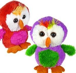 24 Wholesale Plush Colorful Owls