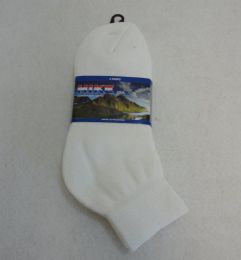 96 Wholesale 3 Pair White Ankle Socks 9-11 [hike]