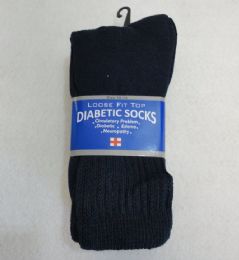 96 Wholesale 3 Pair Navy Diabetic Crew Socks 10-13