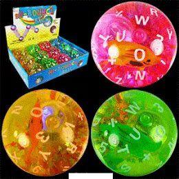 96 Pieces Flashing High Bounce Alphabet Fish Balls - Balls