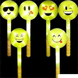 72 Wholesale Flashing Yellow Emoji Sticks