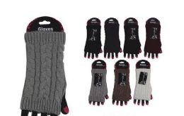72 Wholesale Womens Fashion Fingerless Cotton Glove Hand Warmer