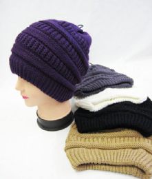 36 Wholesale Womens Slouch Winter Beanie Assorted Colors