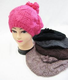 36 Wholesale Womens Slouch Winter Beret In Assorted Colors