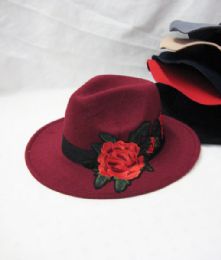 36 Wholesale Womens Fashion Winter Hat With Rose