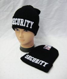 36 Pieces Mens Winter Black Security Beanie - Winter Beanie Hats