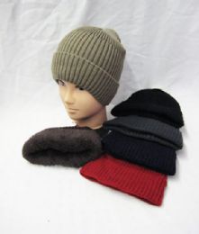36 Wholesale Mens Ribbed Warm Winter Beanie
