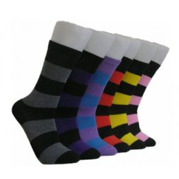 360 Wholesale Women's Printed Crew Socks Stripes